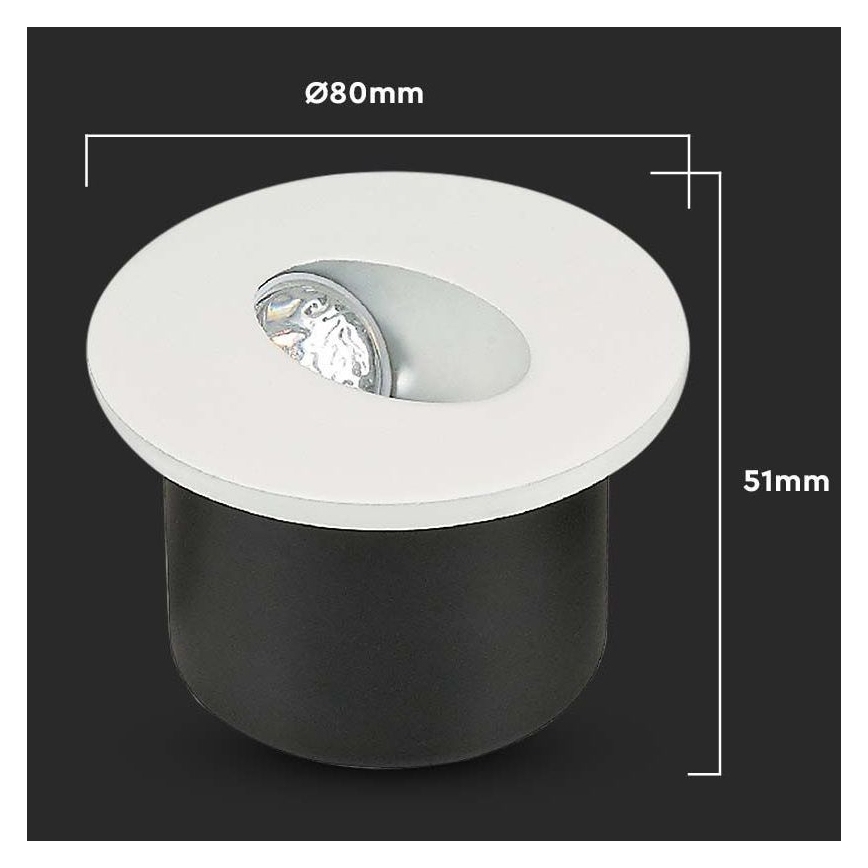 LED Laiptinės šviestuvas LED/3W/230V 4000K baltas