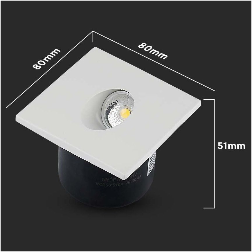 LED Laiptinės šviestuvas LED/3W/230V 4000K baltas