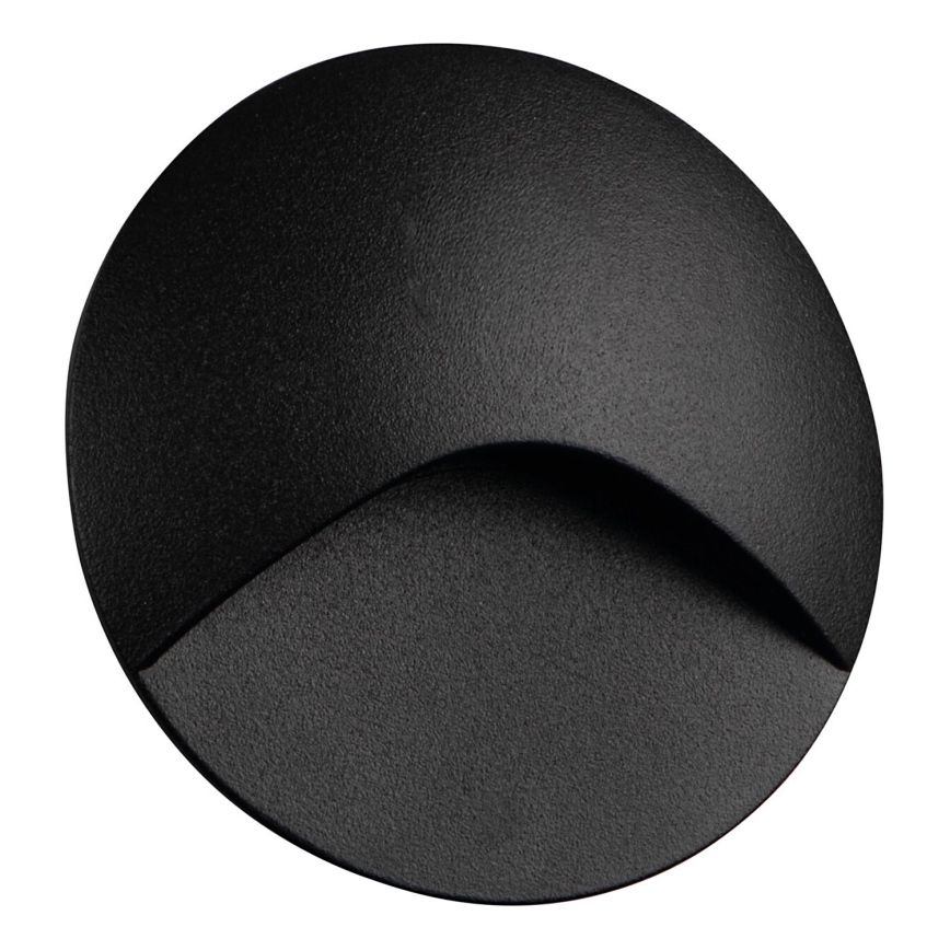 LED laiptų šviestuvas EXIN LED/2,5W/230V 3000K IP65 juodas, apvalus