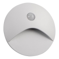 LED laiptų šviestuvas EXIN su judesio ir prieblandos jutikliu, 2,5 W, 230 V, 3000 K, IP65, baltas, apvalus