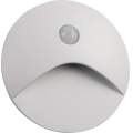 LED laiptų šviestuvas su judesio ir sutemų jutikliu EXIN LED/2,5W/230V 3000K IP65 baltas apvalus