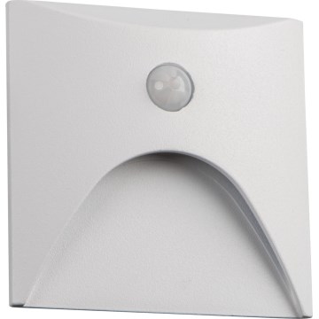 LED laiptų šviestuvas su judesio ir sutemų jutikliu EXIN LED/2,5W/230V 3000K IP65 baltas kvadratinis