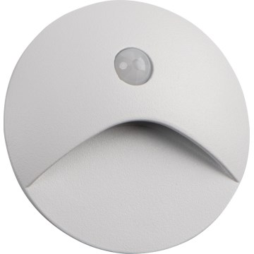 LED laiptų šviestuvas su judesio ir sutemų jutikliu EXIN LED/2,5W/230V 4000K IP65 baltas, apvalus