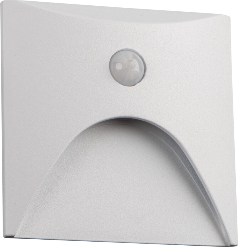 LED laiptų šviestuvas su judesio ir sutemų jutikliu EXIN LED/2,5W/230V 4000K IP65 baltas kampuotas