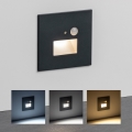 LED laiptų šviestuvas su judesio ir sutemų jutikliu LED/1,5W/230V 3000/4000/6000K antracitas