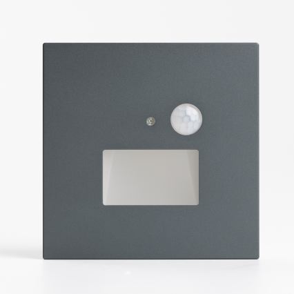 LED laiptų šviestuvas su judesio ir sutemų jutikliu LED/1,5W/230V 3000/4000/6000K antracitas