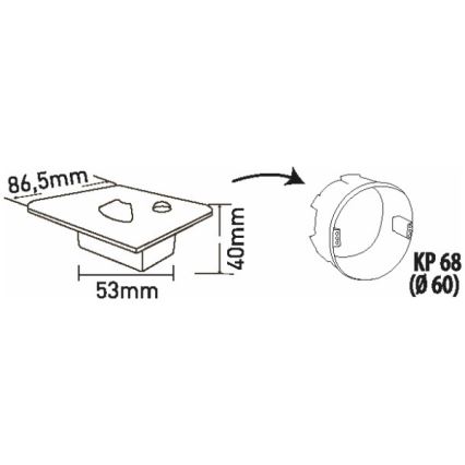 LED laiptų šviestuvas su judesio ir sutemų jutikliu LED/1,5W/230V 3000/4000/6000K antracitas
