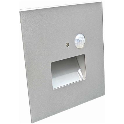 LED laiptų šviestuvas su judesio ir sutemų jutikliu LED/1,5W/230V 3000/4000/6000K pilkas