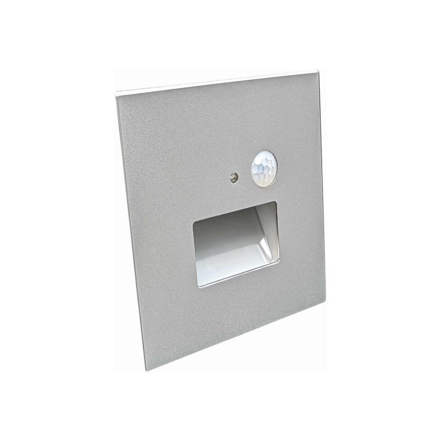 LED laiptų šviestuvas su judesio ir sutemų jutikliu LED/1,5W/230V 3000/4000/6000K pilkas