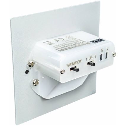 LED laiptų šviestuvas su judesio ir sutemų jutikliu LED/1,5W/230V 3000/4000/6000K pilkas