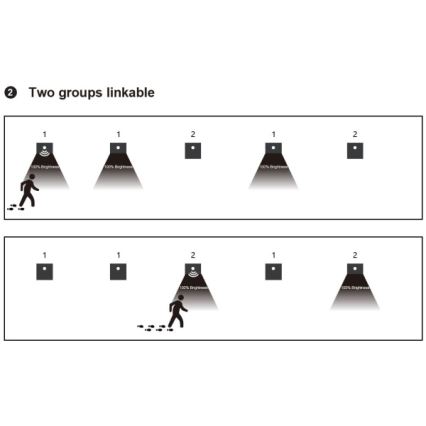 LED laiptų šviestuvas su judesio ir sutemų jutikliu LED/1,5W/230V 3000/4000/6000K pilkas