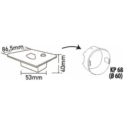 LED laiptų šviestuvas su judesio ir sutemų jutikliu LED/1,5W/230V 3000/4000/6000K pilkas
