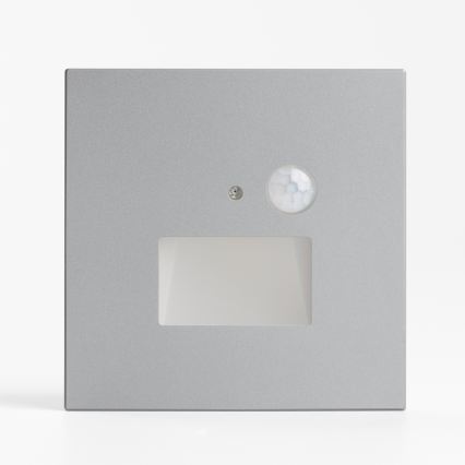 LED laiptų šviestuvas su judesio ir sutemų davikliu LED/1,5W/230V 3000/4000/6000K sidabrinės spalvos