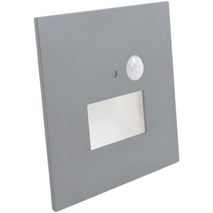 LED laiptų šviestuvas su judesio ir sutemų davikliu LED/1,5W/230V 3000/4000/6000K sidabrinės spalvos