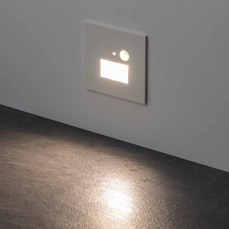 LED laiptų šviestuvas su judesio ir sutemų jutikliu LED/1,5W/230V 3000/4000/6500K baltas