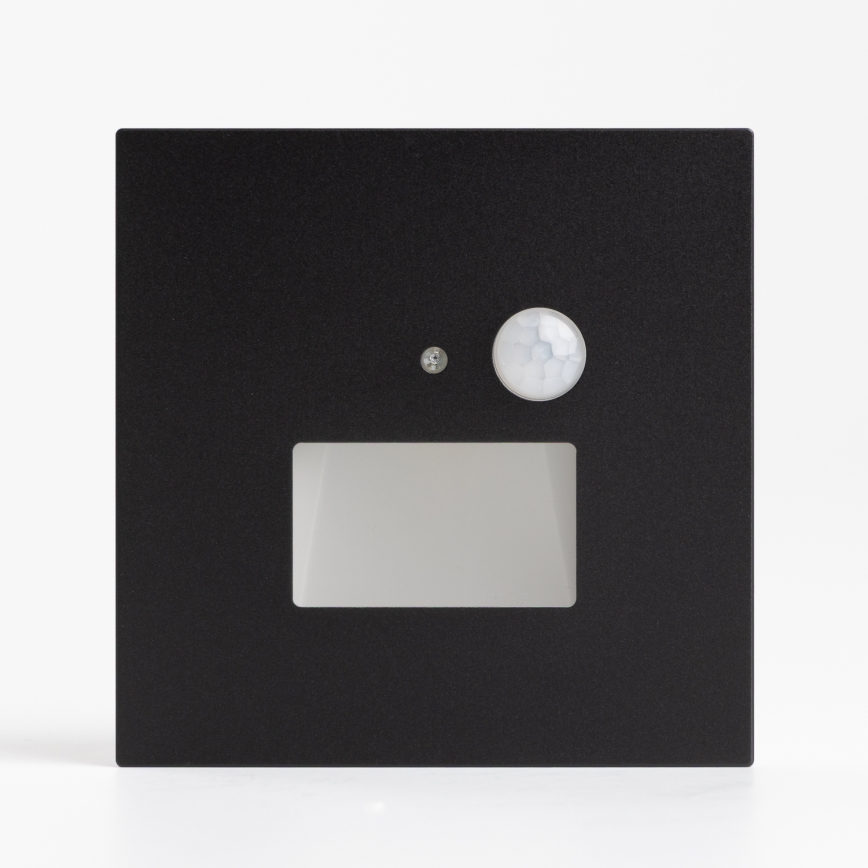 LED laiptų šviestuvas su judesio ir sutemų jutikliu LED/1,5W/230V 3000/4000/6500K juodas