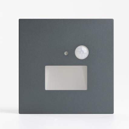 LED laiptų šviestuvas su judesio ir sutemų jutikliu LED/1,5W/230V 3000/4000/6500K antracitas