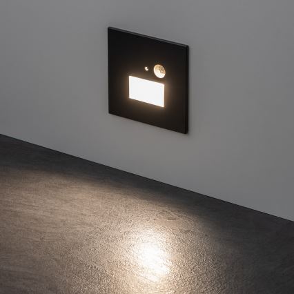 LED laiptų šviestuvas su judesio ir sutemų jutikliu LED/1,5W/230V 3000/4000/6500K antracitas