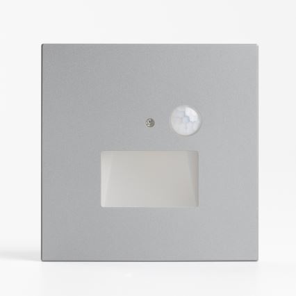 LED laiptų šviestuvas su judesio ir sutemų jutikliu LED/1,5W/230V 3000/4000/6500K sidabro spalvos