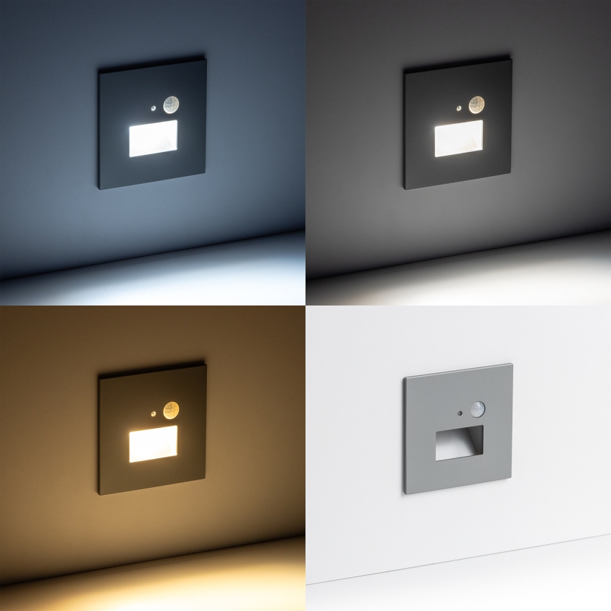 LED laiptų šviestuvas su judesio sensoriumi LED/1,5W/230V 3000K/4000K/6500K