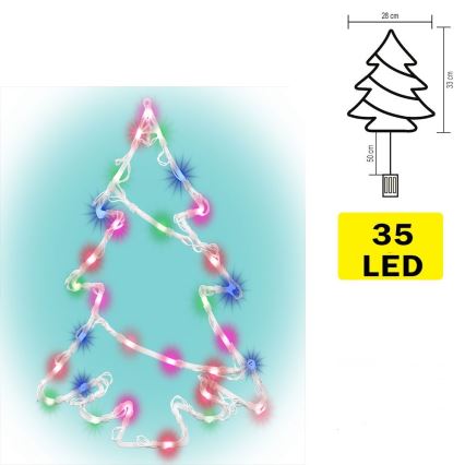 LED Lango dekoracija 35xLED/3xAA daugiaspalvė