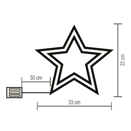 LED Lango dekoracija LED/3xAA daugiaspalvė