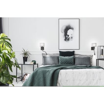 LED Lankstus šviestuvas POLO 1xE27/40W+LED/2W 230V juodas