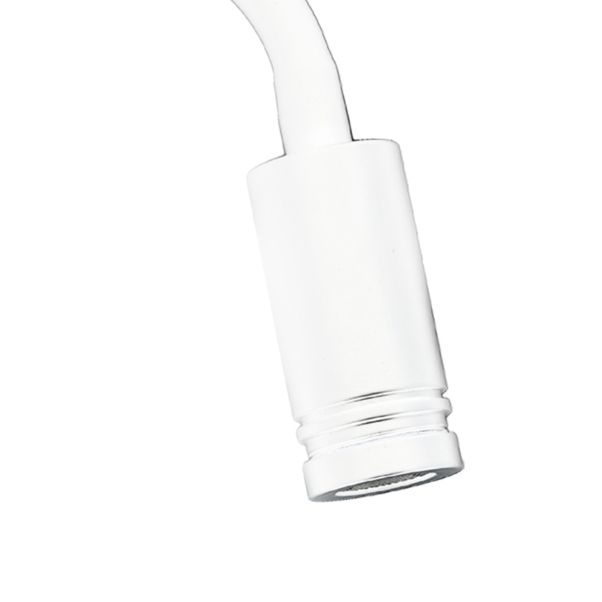 LED Lanksti sieninė lempa su USB BASE 1xLED/8W+1xLED/2W/230V balta/sidabrinė