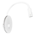 LED Lanksti sieninė lempa su USB BASE 1xLED/8W+1xLED/2W/230V balta/sidabrinė