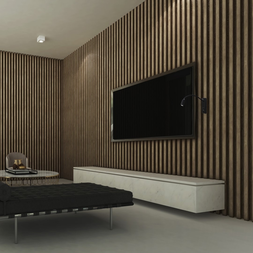 LED lanksti sieninė lempa su USB BASE LED/8W+LED/2W/230V juoda