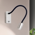 LED Lankstus mažas siena lempa KURT LED/5W/230V sidabras