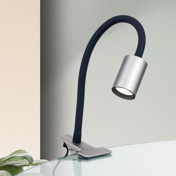 LED Lankstus Stalinis šviestuvas su segtuku KURT LED/5W/230V sidabras