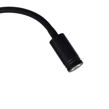 LED Lankstus wall mažas lempa BASE 1xLED/8W+1xLED/2W/230V juoda/sidabras