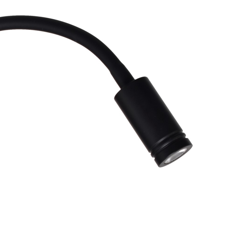 LED Lankstus wall mažas lempa BASE 1xLED/8W+1xLED/2W/230V juoda/sidabras