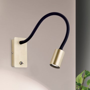LED Lankstus wall mažas lempa KURT LED/5W/230V auksas
