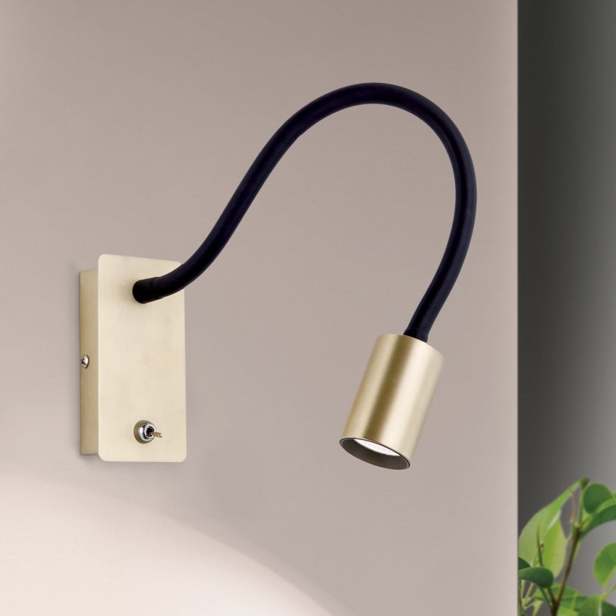 LED Lankstus wall mažas lempa KURT LED/5W/230V auksas