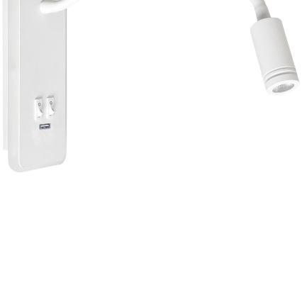 LED Lankstus wall mažas lempa Su USB BASE 1xLED/8W+1xLED/2W/230V balta