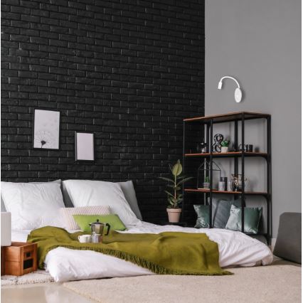LED Lankstus wall mažas lempa Su USB BASE 1xLED/8W+1xLED/2W/230V balta/sidabras
