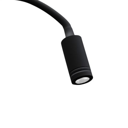 LED Lankstus wall mažas lempa Su USB BASE 1xLED/8W+1xLED/2W/230V juoda