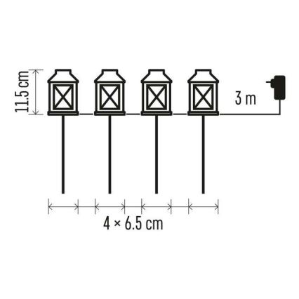 LED Lauko dekoracija 4xLED/5W/230V IP44