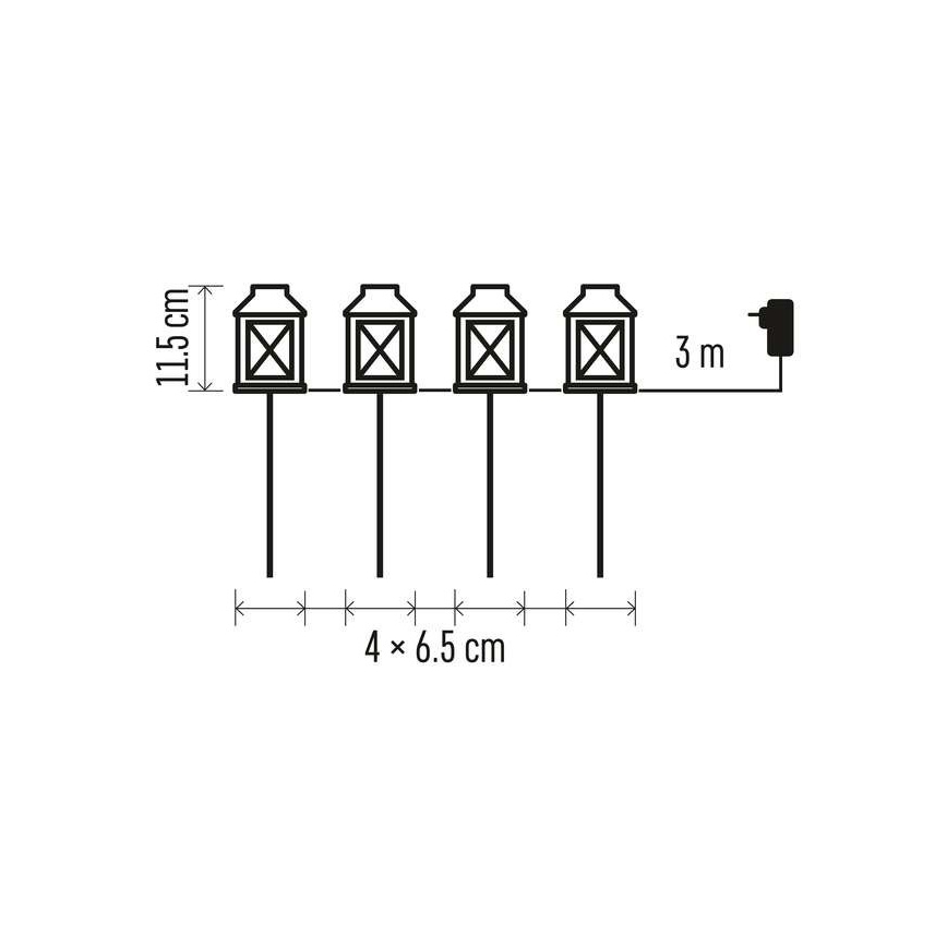 LED Lauko dekoracija 4xLED/5W/230V IP44