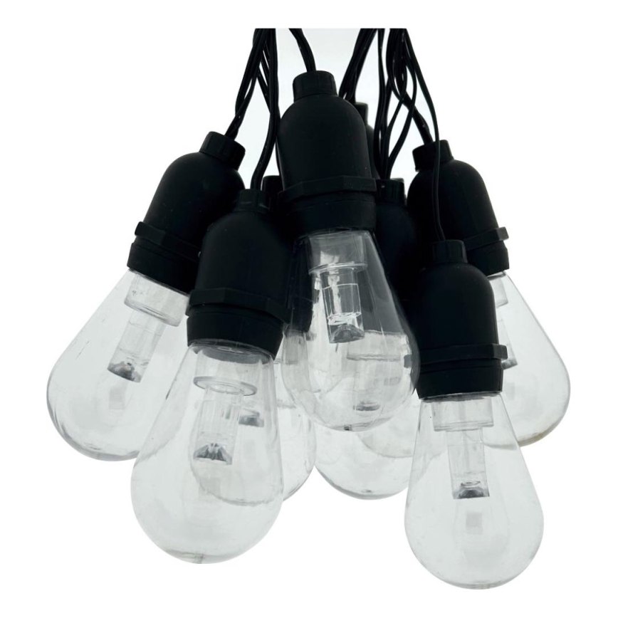 LED lauko dekoratyvinė girlianda 10xLED/0,15W/230V 3,8 m IP44 juoda