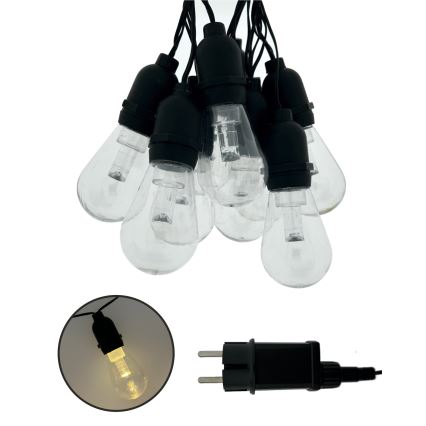 LED lauko dekoratyvinė girlianda 10xLED/0,15W/230V 3,8 m IP44 juoda