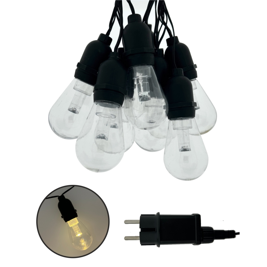LED lauko dekoratyvinė girlianda 10xLED/0,15W/230V 3,8 m IP44 juoda