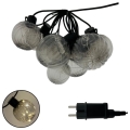 LED lauko dekoratyvinė girlianda 10xLED/0,15W/230V 6,8 m IP44 juoda/dūminė