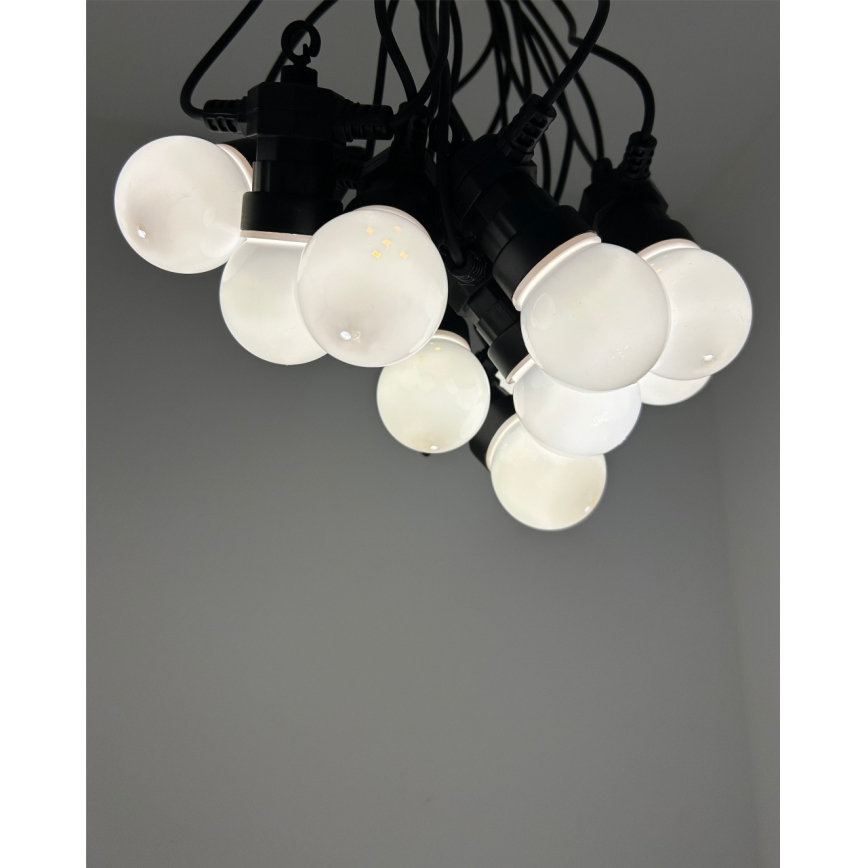 LED lauko dekoratyvinė girlianda 10xLED/0,36W/230V 4,5 m IP44 juoda