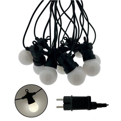 LED lauko dekoratyvinė girlianda 10xLED/0,36W/230V 4,5 m IP44 juoda