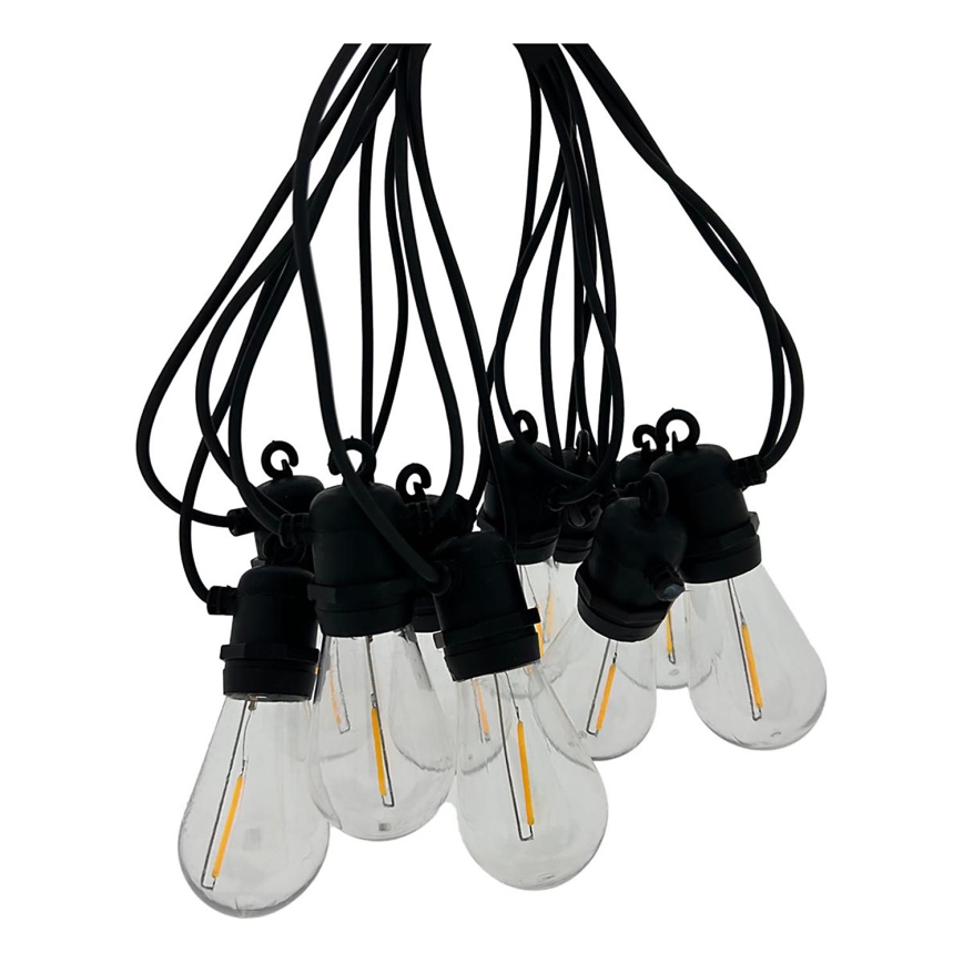 LED Lauko dekoratyvinė girlianda 10xLED/0,36W/230V 8 m IP44 juoda