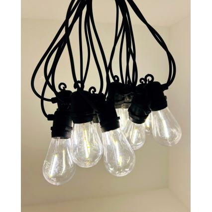 LED Lauko dekoratyvinė girlianda 10xLED/0,36W/230V 8 m IP44 juoda