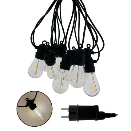 LED Lauko dekoratyvinė girlianda 10xLED/0,36W/230V 8 m IP44 juoda